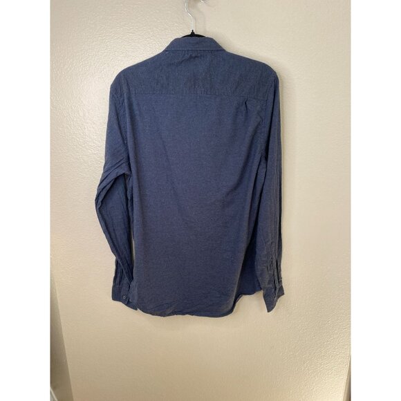 Heritage Report Collection Mens Slim Fit Soft Touch Shirt Button-Up Shirt L Navy - Picture 3 of 8